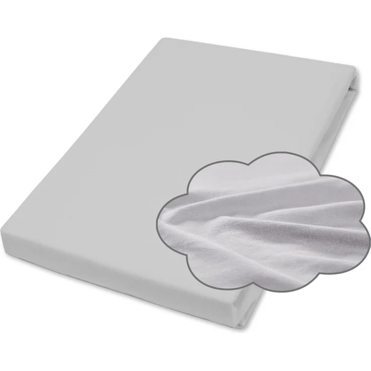 Traumhaft gut schlafen Spannbetttuch für Kinder, 100% Baumwolle, 70x140 cm, versch. Farben, Farbe: Hellgrau, Größe: 70 x 140 cm – Bild 1