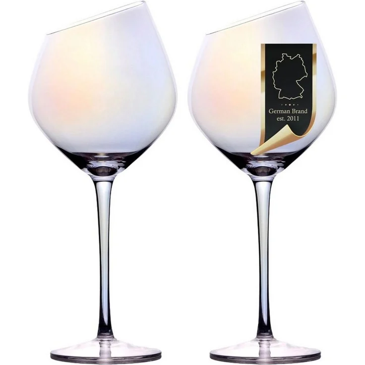 Intirilife Weinglas Weingläser Rotwein Glas Kelch spülmaschinenfest 470 ml, 2-tlg, Glas, Wein Glas Set 470ml Wein Gläser mit Schimmer Spülmaschinenfest (2-tlg) – Bild 1