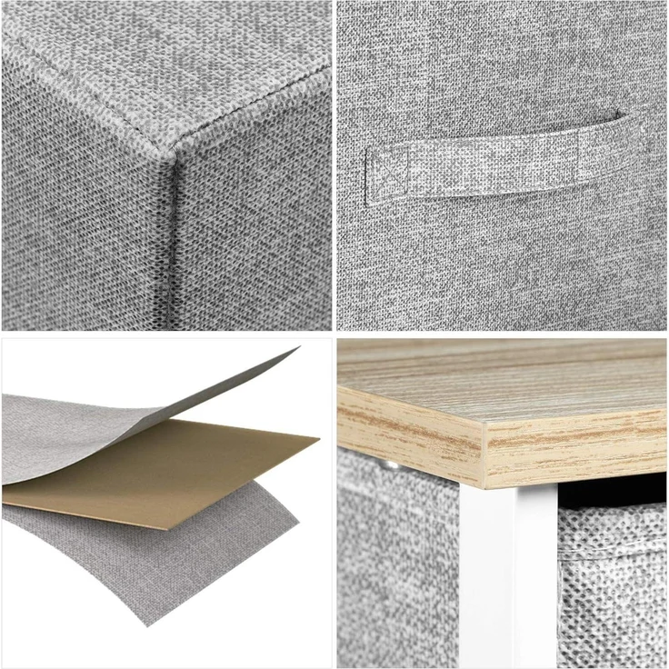 YITAHOME Kommode Schrank 7 Schubladen Stoff Modern Aufbewahrung Hellgrau – Bild 6