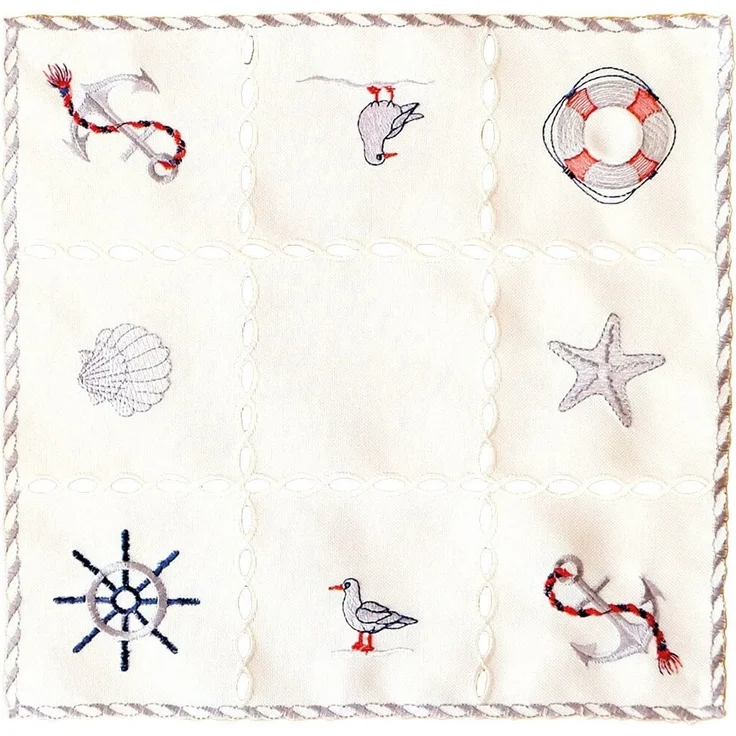 matches21 HOME & HOBBY Tischdecke Tischdeckchen NINA maritime Stickerei & Cutouts Polyester 30 x 30 cm (1-tlg), Pflegeleicht & waschbar bei 30 °C – Bild 3