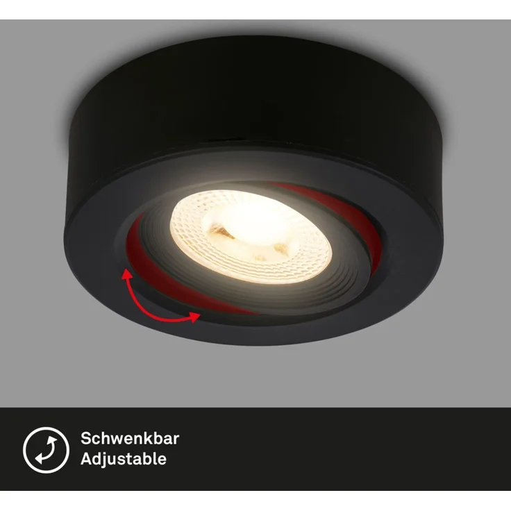 Briloner LED-Aufbau und Einbauleuchte 2in1 Mini Ein-& Aufbau 9W 500lm schwarz dimmbar – Bild 5