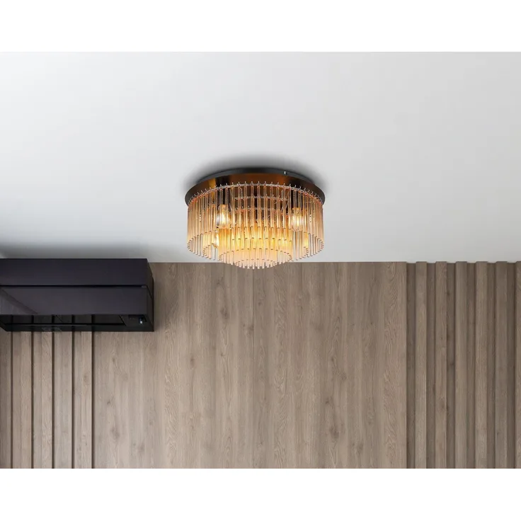 GLOBO LIGHTING Deckenleuchte GORLEY, ohne Leuchtmittel, Deckenleuchte/Glasstäbe/Wohnzimmer/Esszimmer