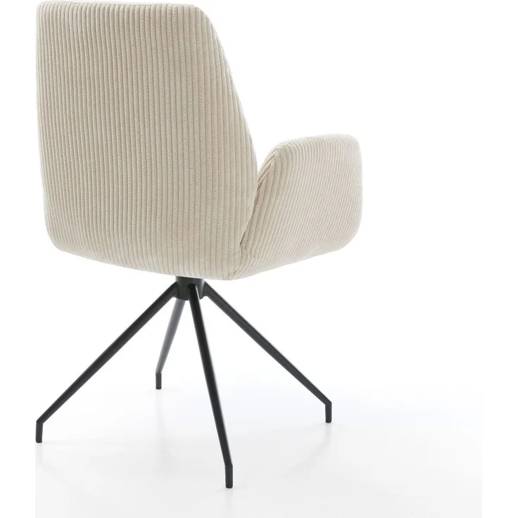 Esszimmerstuhl Zoa-Flex Cord Beige Kreuzgestell konisch Schwarz Taschenfederkern – Bild 5