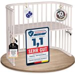 babybay Maxi extra großes Beistellbett aus massivem Buchenholz/Kinderbett Höhe stufenlos verstellbar & umweltfreundlich/mitwachsendes Babybett (beige lackiert)