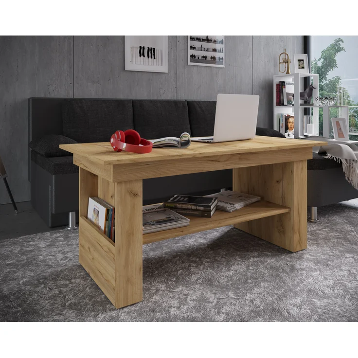 VCM Beistelltisch & Couchtisch Kobila 917069 Honig-Eiche H. 52 x B. 115 x T. 65 cm – Bild 3