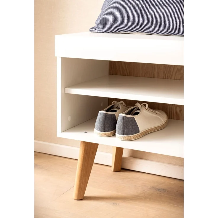 Garderobe Isgard in weiß und Eiche 110 cm – Bild 4