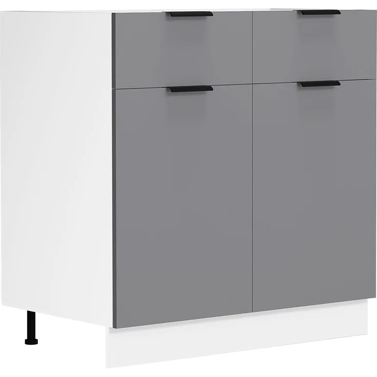VCM Küchenmöbel Unterschrank Fasola 920533 Weiß / Anthrazit H. 82 x B. 80 x T. 46 cm