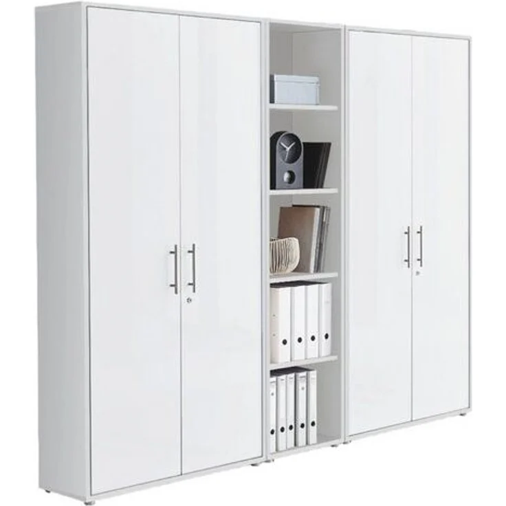 BMG Möbel Aktenschrank Büromöbel Office Edition 10 (Aktenschrank Regal Set, besteht aus 2x Aktenschrank und 1x Regal) mit viel Stauraum, abschließbar – Bild 4