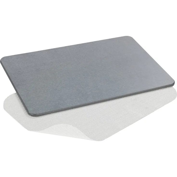 WENKO SIMI Badematte 60 x 39 cm, Grau, aus natürlichem Diatomit