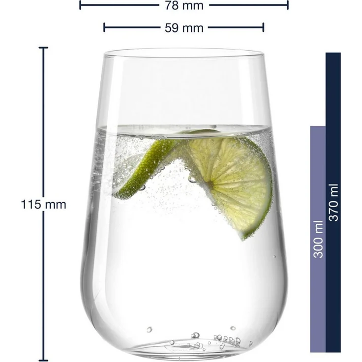LEONARDO Gläser-Set Trinkglas PALADINO, 370 ml, 6er-Set, 6-tlg, Kristallglas, spülmaschinengeeignet – Bild 3