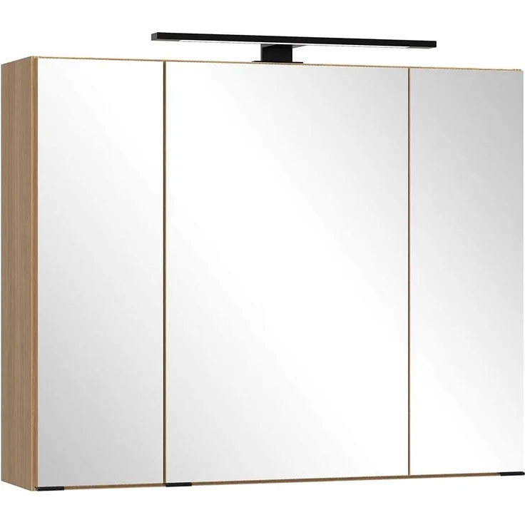 Spiegelschrank vito Menzo / Sheffield, Glas, Holzwerkstoff, Holzfarben, Verspiegelt, 80 x 64 x 20 cm