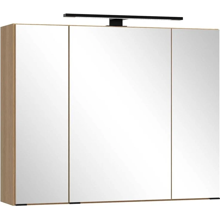Spiegelschrank vito Menzo / Sheffield, Glas, Holzwerkstoff, Holzfarben, Verspiegelt, 80 x 64 x 20 cm – Bild 1