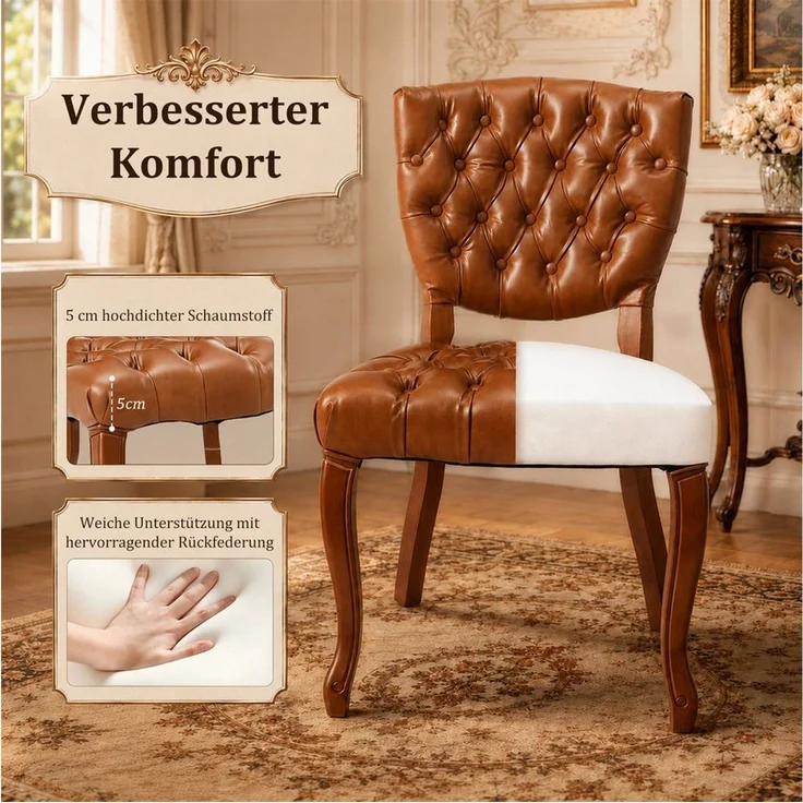 HomeMiYN Esszimmersessel (Set), Esszimmerstuhl Kunstleder Polsterstuhl modern, bis 120 kg – Bild 2