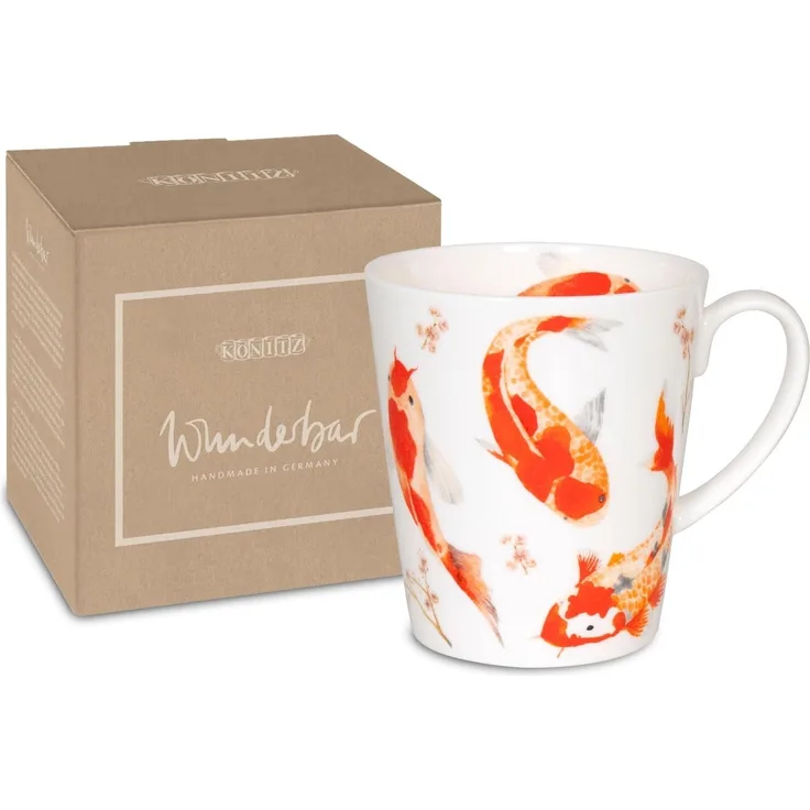 KÖNITZ 1152552684 Becher Wunderbar KOI im Geschenkkarton - 600 ml aus Bone China Porzellan