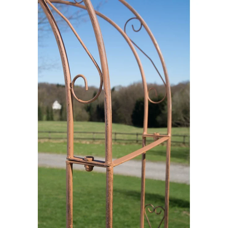 Rosenbogen MINDEN mit Tor - 120x40x220cm, Metall, Antik-Braun | Rankhilfe Rosen Rankgitter Gartendekoration – Bild 6