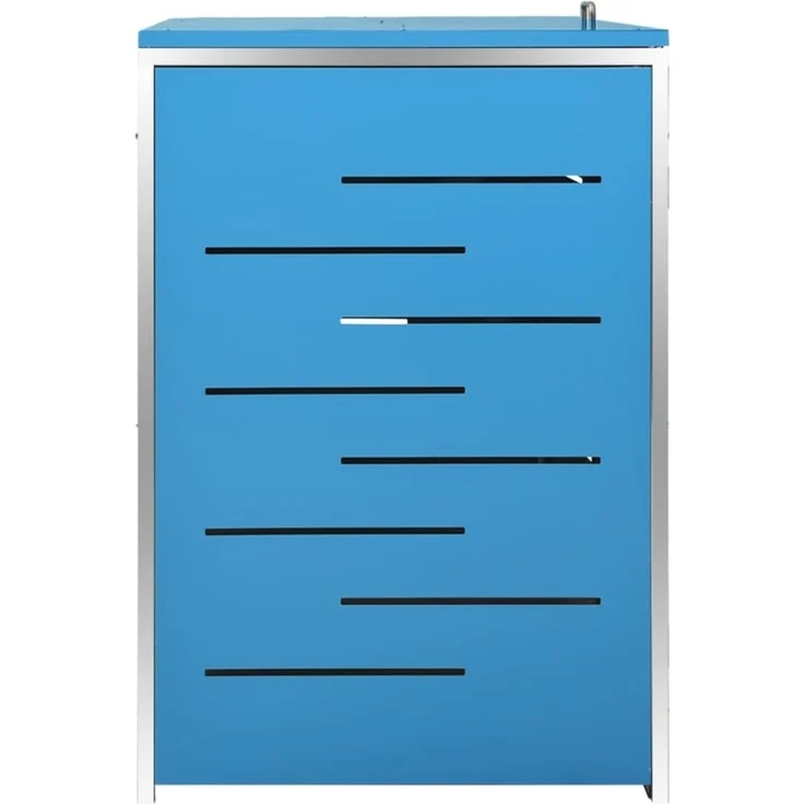 vidaXL Mülltonnenbox für 4 Tonnen 276,5x77,5x112,5 cm Edelstahl 149569 – Bild 5