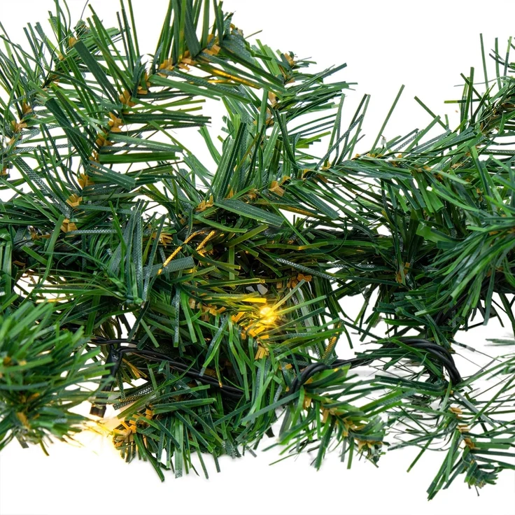 Spetebo LED-Girlande Weihnachts-Girlande grün mit Lichterkette 270 cm, 35-flammig, Künstliche Tannen Girlande mit Lichterkette und Timer - Outdoor – Bild 4