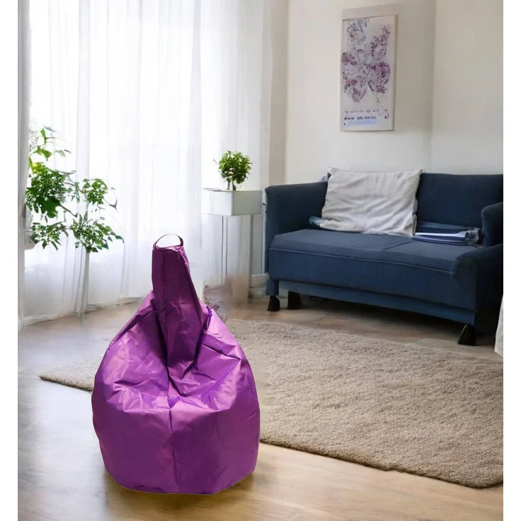 Dmora Pouf Angillina, Mehrzwecksessel, Sitzsack, Hockerhocker, Made in Italy, 80x80 h120 cm, Lila – Bild 2