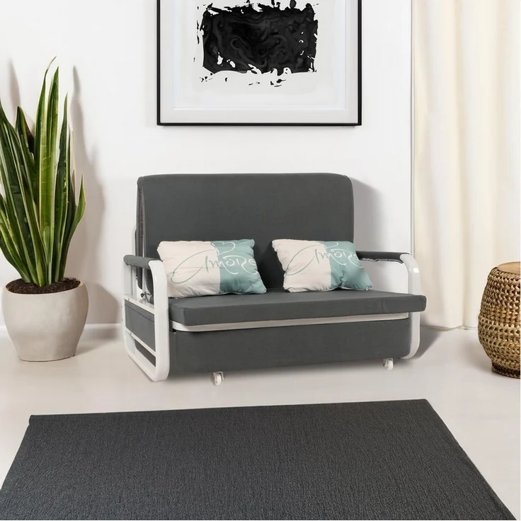 MCW Schlafsofa MCW-M83-130, Mit Armlehne und Kissen – Bild 3