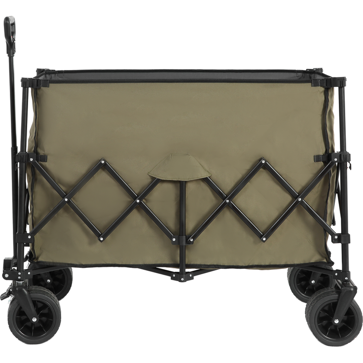 Faltbarer Bollerwagen 300L mit All-Terrain-Rädern, 109x53x83 cm, 100 kg, Armee-Grün – Bild 3