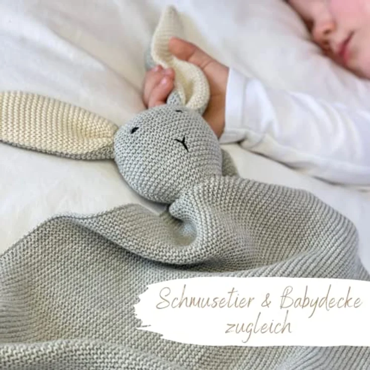 Babydecke DIKOS® Babydecke SCHMUSE-HASE Baby Geschenk Mädchen Junge Geschenkset, DIKOS, Geschenk zur Geburt, PREMIUM Qualität, 100 % BIO Baumwolle, nachhaltig – Bild 5