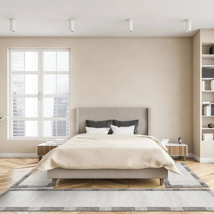 oKu-Tex Bettumrandung 3 teilig, Läufer (67 x 340 cm) + Brücken (2 x 67 x 140 cm), Kurzflor, (Set 3 teilig, 3-tlg), Teppich Schlafzimmer Bettvorleger Set schmal gewebt grau meliert
