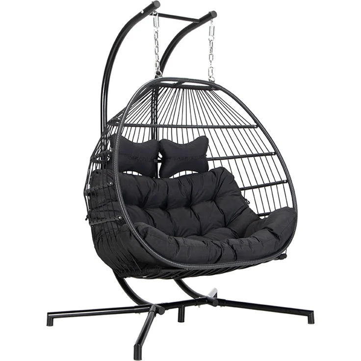 HOME DELUXE Hängesessel LOMA – 2 Sitzer Schwarz – Bild 10
