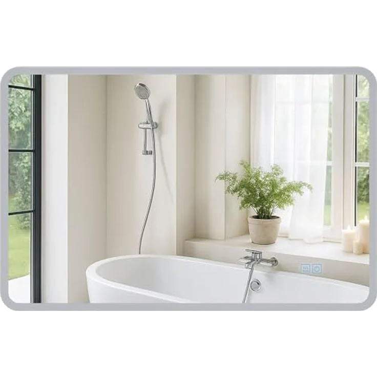 CLP Badspiegel Jericho Anti-Beschlag LED-Beleuchtung dimmbar 3 Licht-Modi,70x100 cm – Bild 7