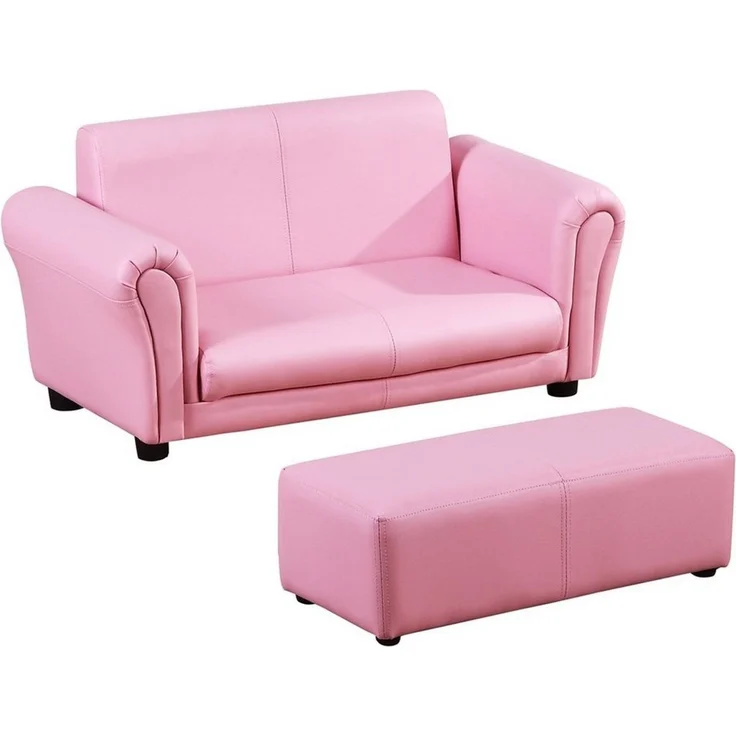 HOMCOM Sofa Kindersofa mit Hocker – Bild 5