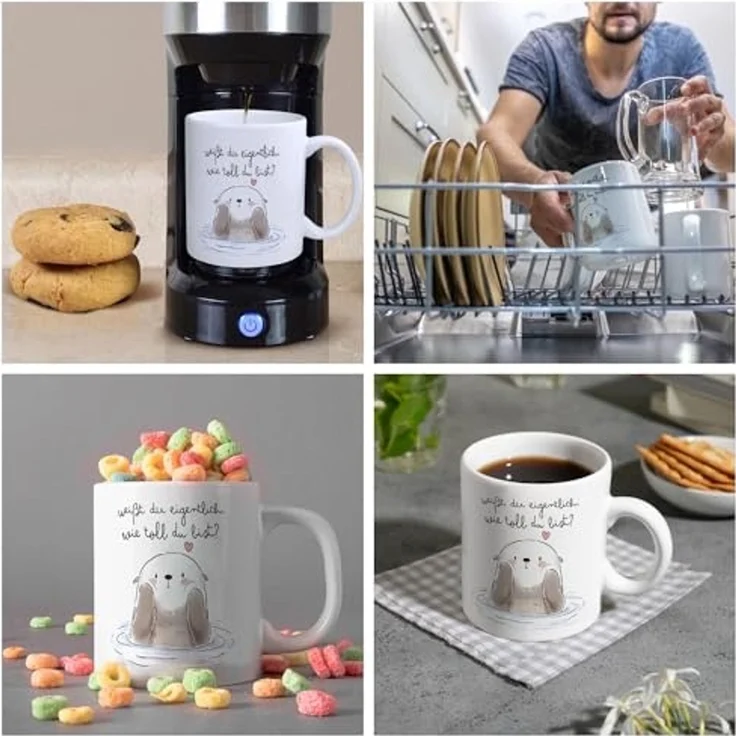 speecheese Tasse Otter Kaffeebecher mit Spruch Weißt du eigentlich wie toll du bist – Bild 5
