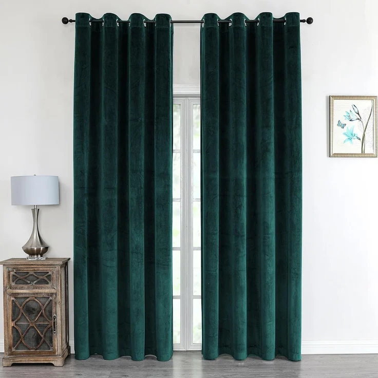 Haus und Deko Gardine Vorhang Ösen 140x175 cm Verdunkelung Samt weich blickdicht Gardine, Ösen (1 St), Polyester – Bild 8