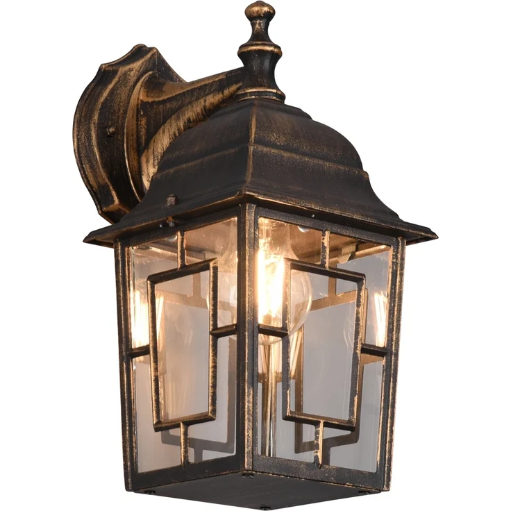 Antike LED Außenwandleuchte Laterne hängend Rostoptik, Höhe 30cm – Bild 2