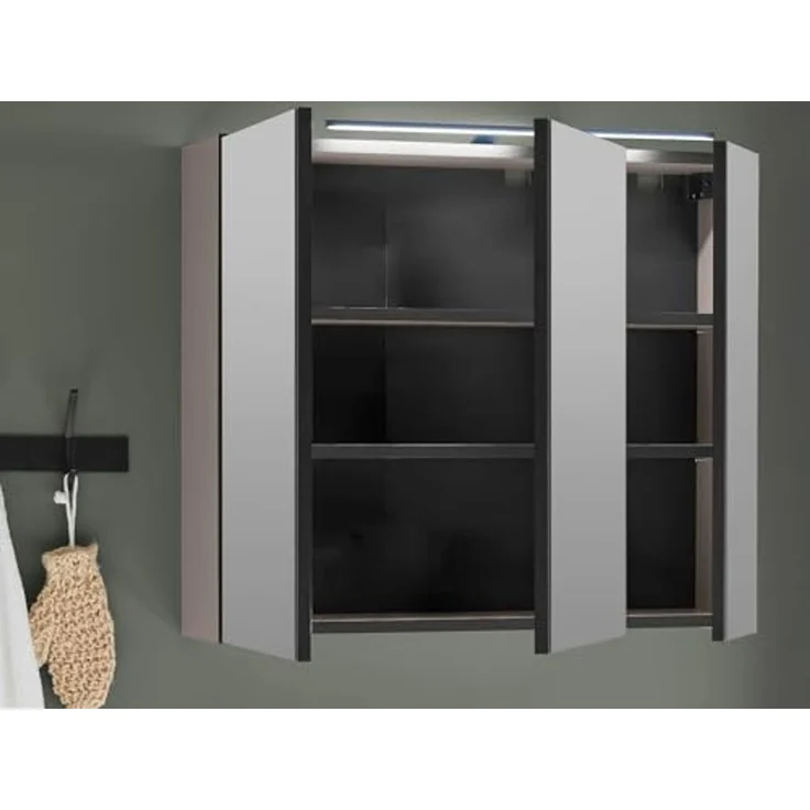 moebel-dich-auf Badezimmerspiegelschrank VENEZIA (Badezimmer Spiegelschrank in kaschmir 80 cm breit) – Bild 6