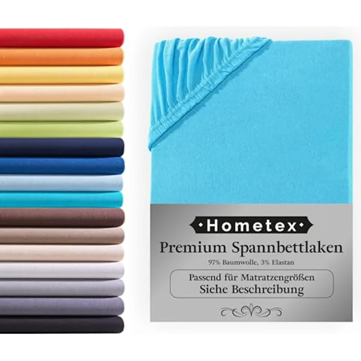 Hometex Premium Textiles Spannbettlaken Premium Boxspringbett Spannbetttuch ideal für Wasserbett und Matratzen, Jersey, Gummizug: Rundumgummizug, Spannbettlaken Premium Qualität 190 g/m², Gekämmte Baumwolle – Bild 2