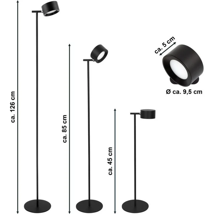 MeLiTec LED Stehlampe Stehleuchte ST55, LED wechselbar, warmweiß – Bild 2