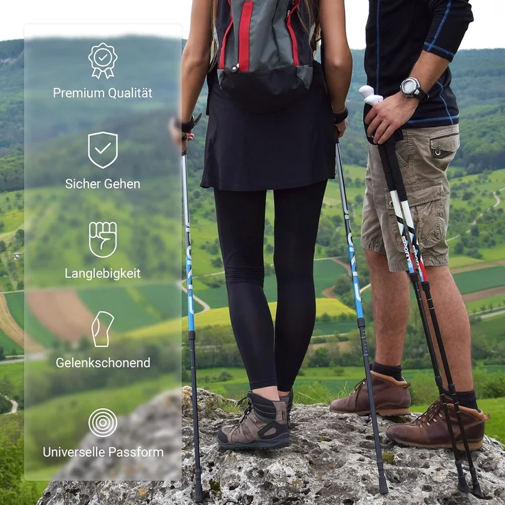 MSports® Trekking-Stöcke Nordic Walking - Trekking Pads - 12 Stück / 6 Paar – Bild 5