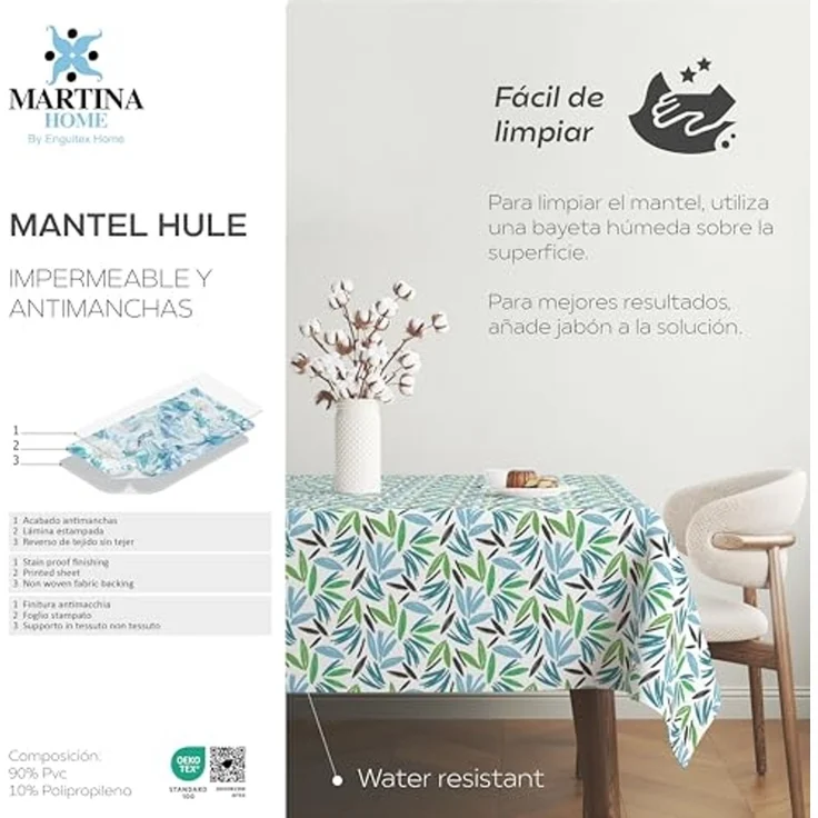 Martina Home Wachstuch-Tischdecke, ODET, Blau, 140, rund – Bild 5
