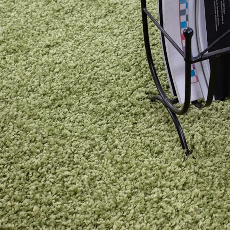 Carpetsale24 Shaggy Hochflor Teppich 60x110 cm Grün weich flauschig modern einfarbig Für Flur oder kleine Räume für Wohnzimmer Schlafzimmer Flur – Bild 5