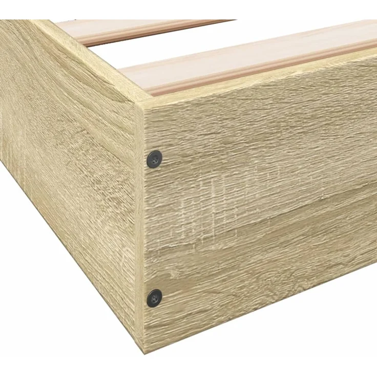 vidaXL Bettgestell ohne Matratze Sonoma-Eiche 120x200 cm Holzwerkstoff 842030 – Bild 8