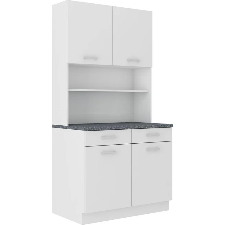 Buffet Küche 'Mario 100' Spanplatte Weiß, 200 x 60 x 100 cm – Bild 3