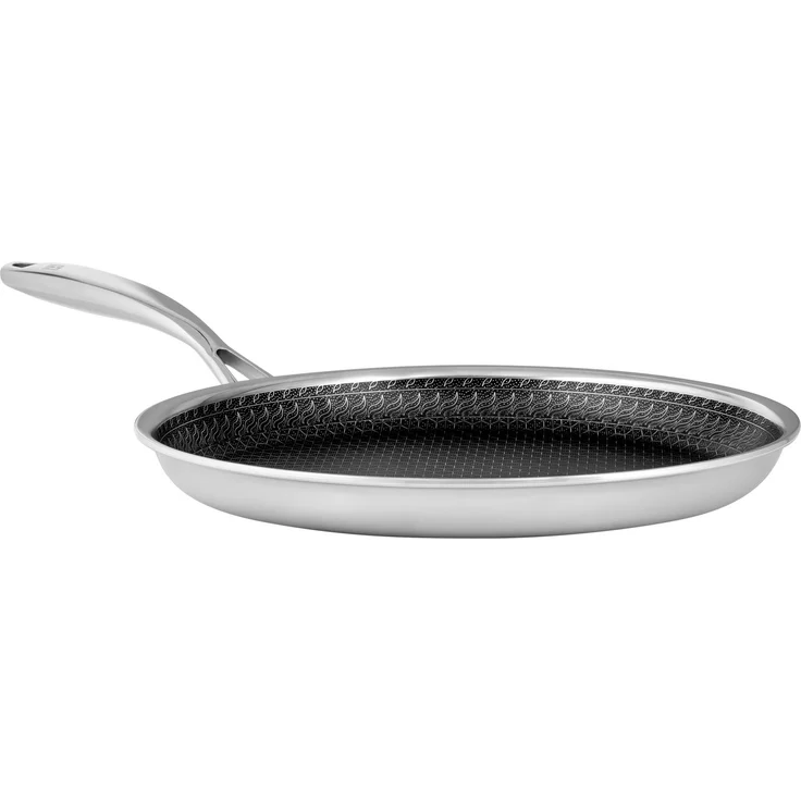 HENSSLERS Crêpepfanne HENSSLERS Crêpe- und Frühstückspfanne 26 cm, Edelstahl (1-tlg), Omlet-Pfanne mit Wabenstruktur – Bild 1