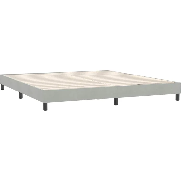 vidaXL Boxspringbett ohne Matratze Hellgrau 180x220 cm Samt 3315885 – Bild 7