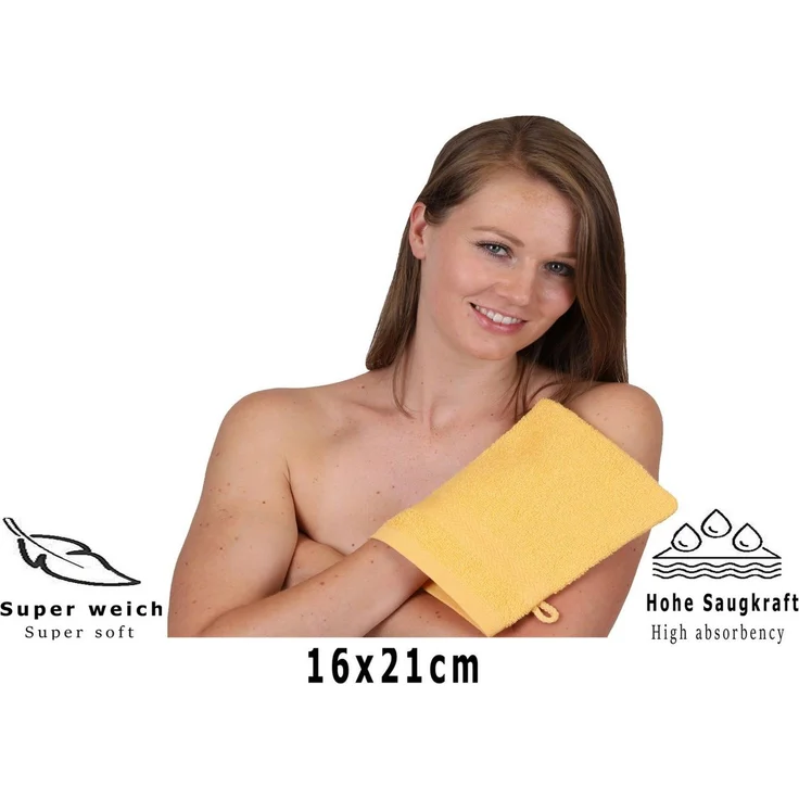 Betz Waschhandschuh 10-tlg. PREMIUM Größe 16 cmx21 cm, Baumwolle (Set, 10-St), 100% baumwolle – Bild 4