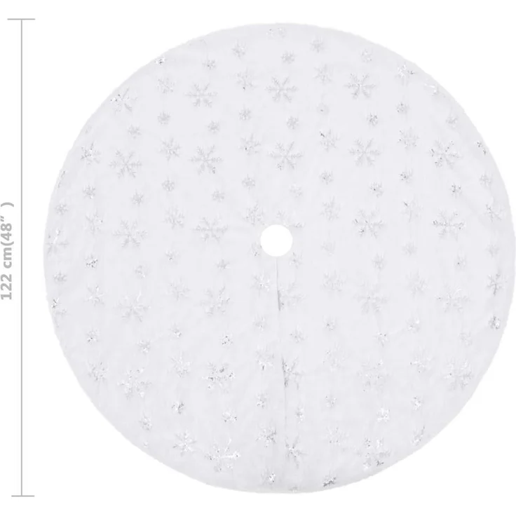 vidaXL Luxus-Weihnachtsbaumrock Weiß 122 cm Kunstfell – Bild 6