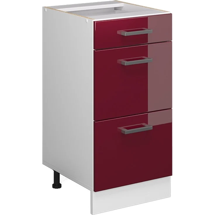 Küchenfront R-Line Rot Hochglanz 39.6 x 70.4 cm Möbelfront für den Schubladenunterschrank Vicco – Bild 5
