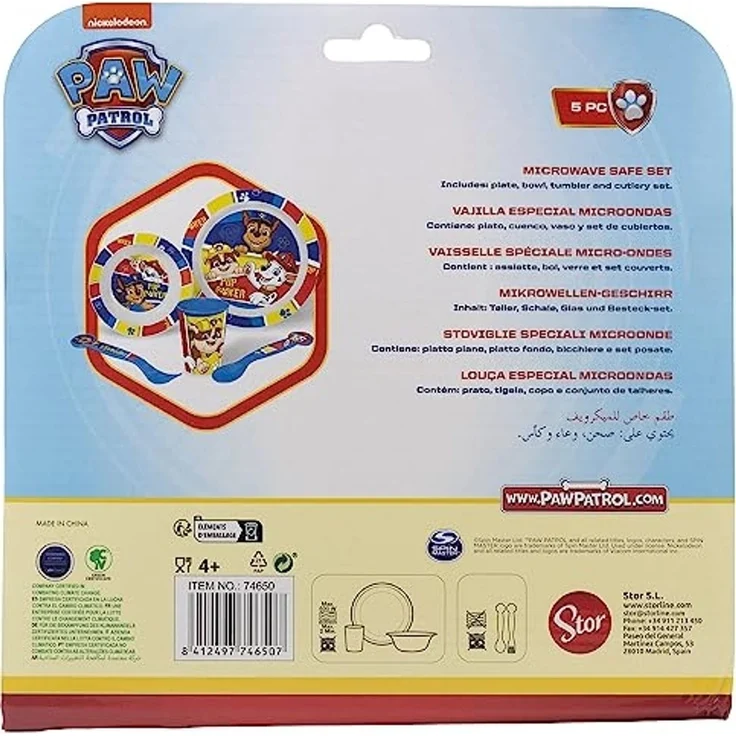 Paw Patrol Teller-Set –Mikrowellengeeignet 5-teiliges Kindergeschirr mit rutschfestem Boden – Bild 4