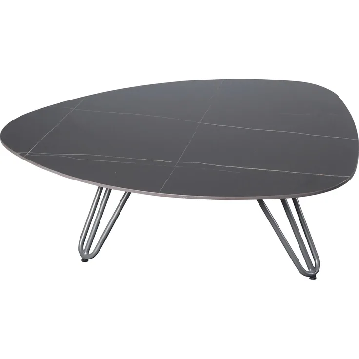 Gartentisch JUDIT - Aluminium, gesinterter Stein, Grau, 88 x 110 x 31,5 cm | Terrassentisch Wetterfest Outdoor Tisch