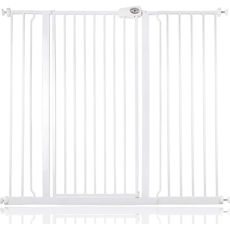 Bettacare Extra hoher Sicherheitsgitter für Kinder und Hunde, 120.3cm - 127.9cm, Weiß, Extra hohes Babygitter von 104cm Höhe, Druckmontage-Sicherheitsgitter für Treppen – Bild 1