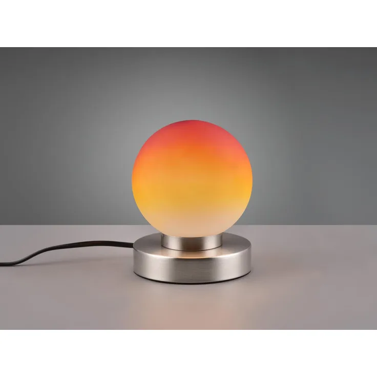 Reality Leuchten LED Nachttischlampe wechselbar / dimmbar, Glas / Metall orange, Durchmesser 12 cm