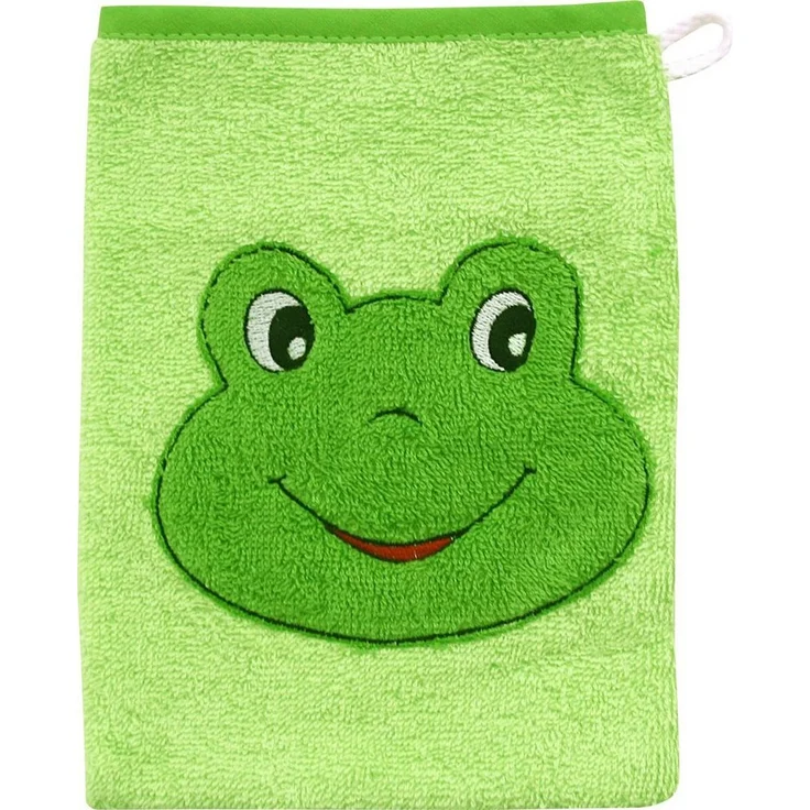Wörner Waschhandschuh Kinder-Waschhandschuh "Frosch", Walk-Frottier Uni – Bild 1